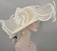 Ivory Wide Brim Kentucky Derby Hat,Ascot Hat for Wedding & Tea Party, Garden Party Hat, Mother of the Bride, Church