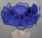Royal Blue Sinamay Derby Hat: Wide Brim Wedding Ascot Hat