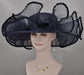 Navy Blue Sinamay Derby Hat: Wide Brim Royal Ascot Hat