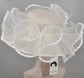 White Sinamay Derby Hat: Feather Flower Tea Party Hat