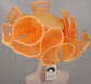 Orange Sinamay Kentucky Derby Hat: Feathered Tea Party Church Hat