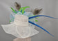 White Wide Brim Sinamay Hat Kentucky Derby Hat w Teal Blue White Green Turkey Peacocks Feather Flower Kentucky Derby Wedding Hat, Easter Hat