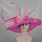 Fuchsia Sinamay Kentucky Derby Hat: Hot Pink Floral Tea Party Hat