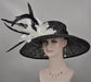 Church Kentucky Derby Hat Carriage Tea Party Wedding Wide Brim  Royal Sinamay Hat Black