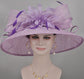 Wide Brim Sinamay Derby Hat: Feather Flower Wedding Tea Party