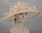 Champagne Wide Brim Kentucky Derby Hat, Ascot Hat for Wedding & Tea Party, Garden Party Hat, Mother of the Bride,Church