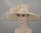 Champagne Wide Brim Kentucky Derby Hat, Ascot Hat for Wedding & Tea Party, Garden Party Hat, Mother of the Bride,Church