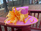 Sinamay Derby Hat: Hot Pink Wide Brim Ascot Hat