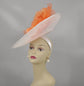 White Sinamay Kentucky Derby Hat with Silk Flower (16.14 Diameter)