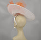 White Sinamay Kentucky Derby Hat with Silk Flower (16.14 Diameter)