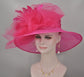 Fuchsia Organza Kentucky Derby Hat: Tea Party Wedding Hat