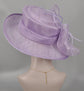 Lavender Sinamay Derby Hat: Wide Brim Wedding Millinery