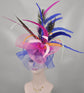 Peacock Pheasant Feather Fascinator Hat: Custom Sinamay Crin Design