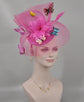 Kentucky Derby Fascinator Hat: Hot Pink Floral Organza, Butterflies
