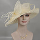 Ivory Kentucky Derby Hat: Sinamay Floppy Brim Wedding Millinery