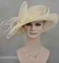 Ivory Kentucky Derby Hat: Sinamay Floppy Brim Wedding Millinery