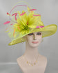 Lime Green Kentucky Derby Hat: Feather Flower Tea Party Wedding