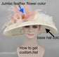 White Sinamay Derby Hat: Powder Blue Feather Flower