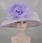 Lilac +Lavender Silk Flower ( More Color Options )Wide Brim Sinamay Hat Church Kentucky Derby Hat Carriage Tea Party Wedding Ostrich Feather