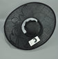 Black Sinamay Wide Brim Derby Hat: Feather Flower Ascot Race Day Hat