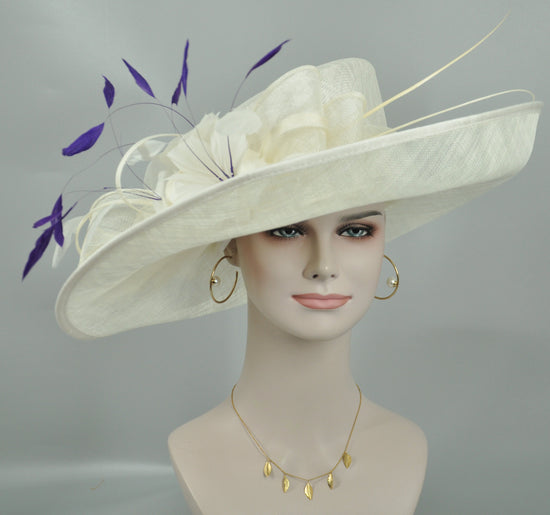Sinamay Kentucky Derby Hat: Wide Brim Tea Party Wedding Hat