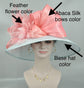Wide Brim Sinamay Derby Hat: Powder Blue Silk Abaca Bow