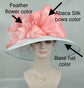 Wide Brim Sinamay Derby Hat: Red, Lavender, Yellow Silk Abaca Bows