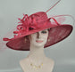Burgundy Sinamay Wide Brim Hat: Kentucky Derby, Tea Party
