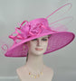 Fuchsia Sinamay Wide Brim Hat: Kentucky Derby Church Wedding