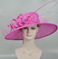 Fuchsia Sinamay Wide Brim Hat: Kentucky Derby Church Wedding