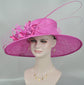 Fuchsia Sinamay Wide Brim Hat: Kentucky Derby Church Wedding