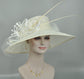 Ivory Wide Brim Sinamay Hat: Kentucky Derby Church Wedding
