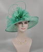 Sinamay Kentucky Derby Hat: Feather Flower Church Wedding Tea Party