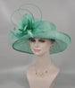 Sinamay Kentucky Derby Hat: Feather Flower Church Wedding Tea Party