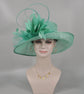 Sinamay Kentucky Derby Hat: Feather Flower Church Wedding Tea Party