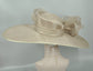 Taupe Kentucky Derby Hat: Wide Brim Sinamay Bow Ascot Hat