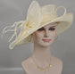Ivory Kentucky Derby Hat: Sinamay Floppy Brim Wedding Millinery