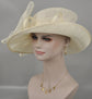 Ivory Kentucky Derby Hat: Sinamay Floppy Brim Wedding Millinery