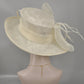 Ivory Kentucky Derby Hat: Sinamay Floppy Brim Wedding Millinery