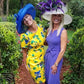 Royal Blue Sinamay Derby Hat: Wide Brim Wedding Tea Party Hat