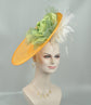 Orange Sinamay Fascinator Hat: Silk Flower Kentucky Derby Headpiece
