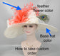 Wide Brim Derby Hat: Ivory, Taupe, Peacock Feather
