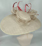 Taupe Sinamay Kentucky Derby Hat: Feathered Ascot Wedding Party Hat