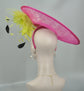 Hot Pink Sinamay Fascinator Hat: Silk Flower Kentucky Derby Headpiece