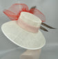 Kentucky Derby Hat: Ivory Sinamay Feather Flower & Bow Tea Party Hat