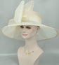 Champagne Kentucky Derby Hat: Wide Brim Sinamay Church Hat