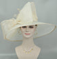 Champagne Kentucky Derby Hat: Wide Brim Sinamay Church Hat