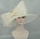 Champagne Kentucky Derby Hat: Wide Brim Sinamay Church Hat