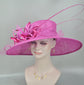 Fuchsia Sinamay Wide Brim Hat: Kentucky Derby, Ascot Races