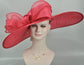 Red Sinamay Kentucky Derby Hat: Royal Ascot Wedding Party Hat